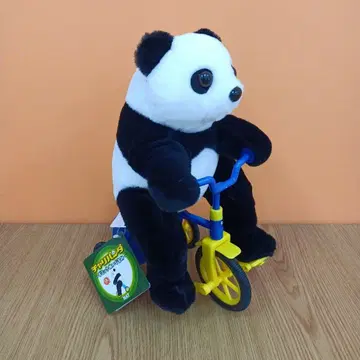 택 포함 차리팬더 자전거 기믹 봉제 인형