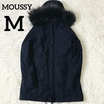 MOUSSY 밀리터리 라인 퍼 달린 모즈 코트 1 블랙 M 사이즈