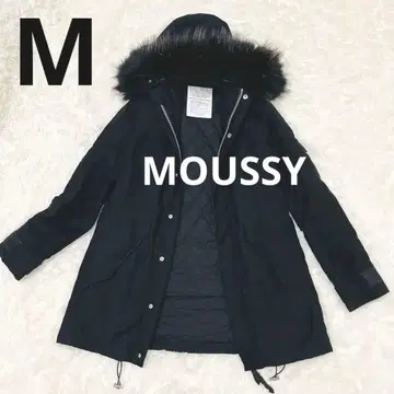 MOUSSY 밀리터리 라인 퍼 달린 모즈 코트 1 블랙 M 사이즈