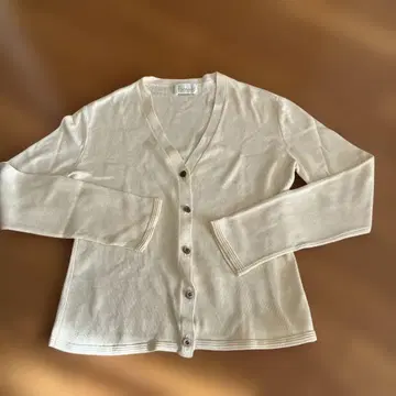 Harrods 아이보리 긴팔 면 가디건