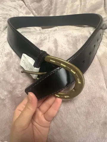 블랙 가죽 벨트 금색 버클 새상품급