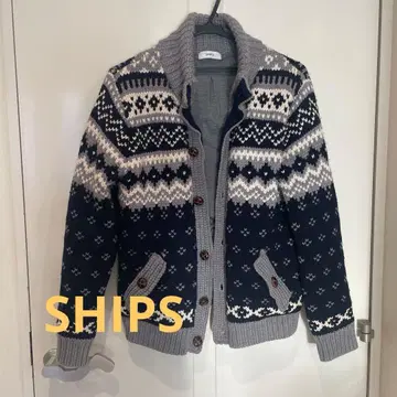 SHIPS 노르딕 무늬 가디건 M 사이즈