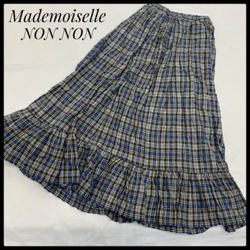 Mademoiselle NON NON 체크 무늬 플레어 스커트