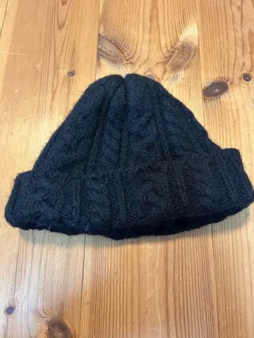 HIGHLAND 2000 블랙 케이블 니트 모자