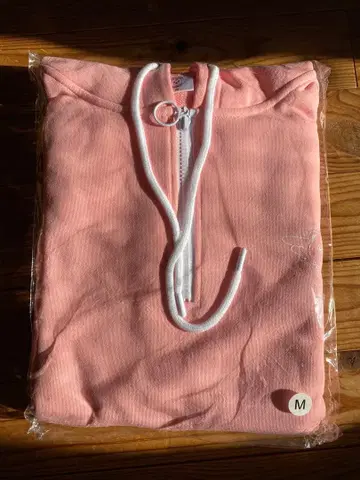 모모쿠리 2021 하프 지퍼 후드티 아링 핑크