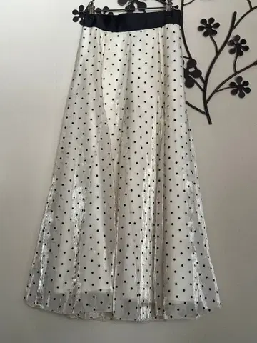 SWINGLE 스위글 도트 무늬 플레어 스커트 S