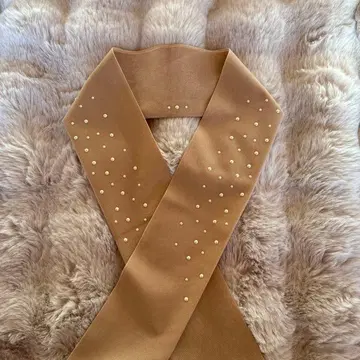 벨로아 펄 장식용 깃 베이지