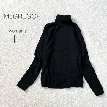 [ 맥레거 ] 하이넥 리브 니트 긴팔 면 100% 심플 캐주얼 새상품급