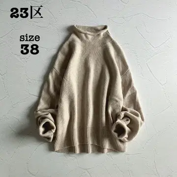 새상품급 23구 캐시미어 울 벌키 모크넥 니트 38 하이넥