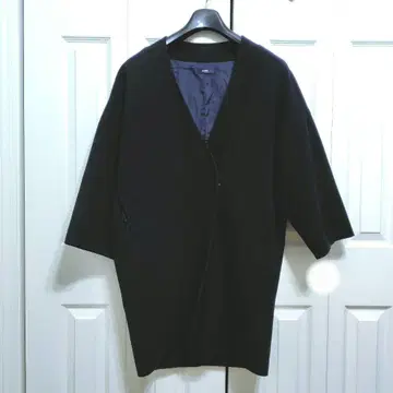 ROPE 로페 노카라 자켓 코트 네이비 코쿤 겨울