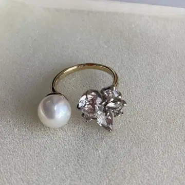 SILVER 각인 펄 반지 골드 컬러 #1064