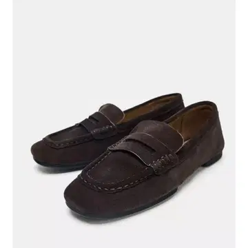 [ 새상품 ] ZARA 스플릿 스웨이드 로퍼 브라운