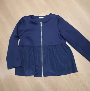 페플럼 네이비 자켓 노카라