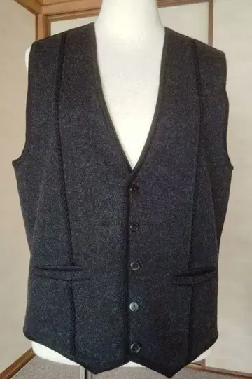 남성용 다크 그레이 V넥 포멀 베스트 수트 베스트