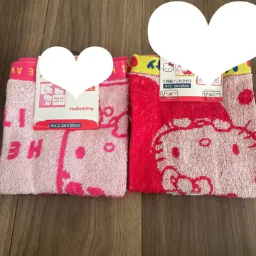 헬로키티 타월 2개 세트 핑크 34 x 35cm 2