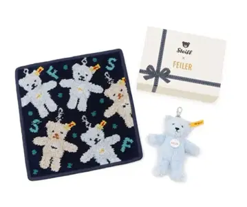 신상 페이러 슈타이프 베어 손수건 키링 세트