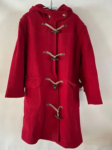 레드 더플 코트 후드 부착