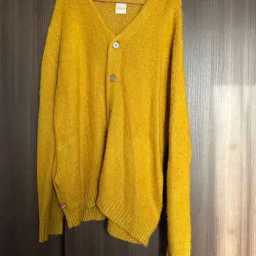 KOOKY'N W.W.G 머스타드 V넥 가디건 니트 구제 의류 탑