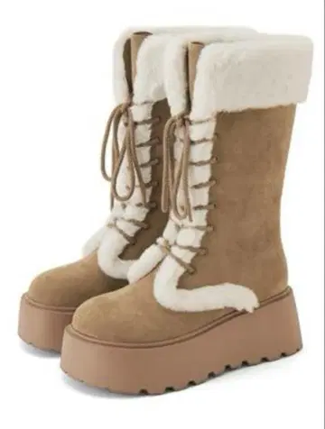 스웨이드 무스탕 레이스업 부츠 [Zr1330]