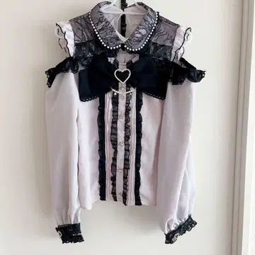 리즈리사 BIG 리본 오픈 숄더 블라우스