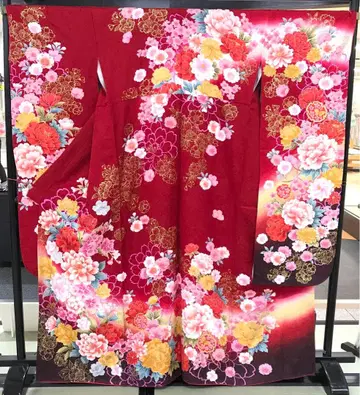 약간 하자 있음 순수 실크 후리소데 재단 완료 리메이크-A