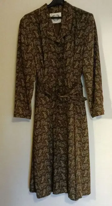 페이즐리 무늬 긴팔 원피스