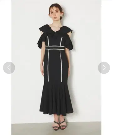 rienda 더블 프릴 머메이드 스커트