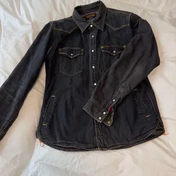 XL IRON HEART 아이언 하트 데님 셔츠 자켓 안감 부착