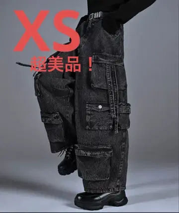 Adrer 와이드 카고 팬츠 블랙 xs