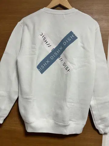 DISHX 화이트 맨투맨 M