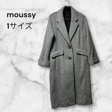 moussy 체스터 코트 롱 코트 그레이 마우지