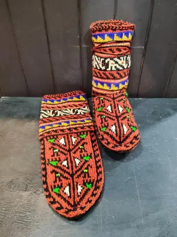 이란제 손뜨개질 룸삭스 (롱) 아크릴 마스레이 마을 [1-1]