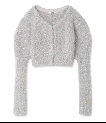 snidel 퍼 라이크 가디건 풀오버 샤기 라메 실버