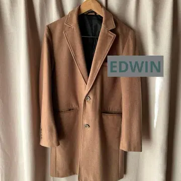 EDWIN 브라운 체스터 코트 M 새상품급 남성용