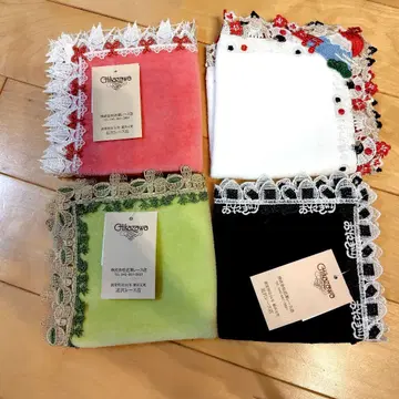 치카자와 레이스 손수건 세트 4개 화 레이스