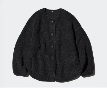 UNIQLO 보아 플리스 릴랙스 가디건 BLACK