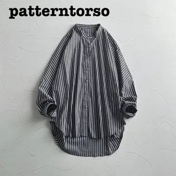 컨디션 최상 안티카 패턴 스트라이프 돌먼 슬리브 셔츠
