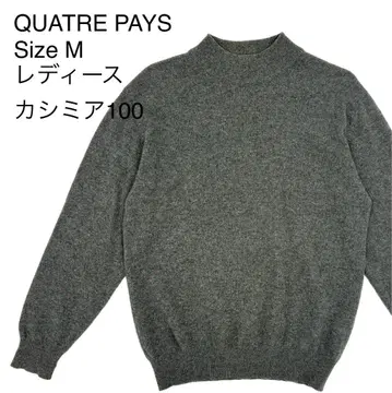 캐시미어 100 QUATRE PAYS 쿠아틀 페이 하이넥 니트 M