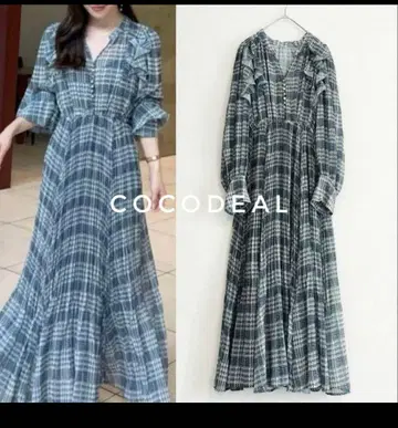 cocodeal 체크 프린트 플리츠 원피스