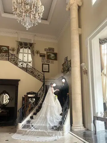 화이트 롱 웨딩 베일