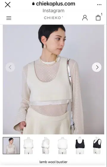 CHEKO +치에코플러스 램스울 뷔스티에 블랙 38 미사용 새상품