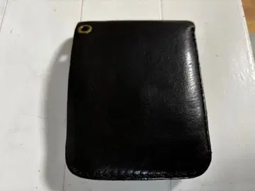 블랙 가죽 이단 접이식 지갑