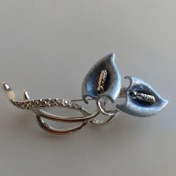 반돔 부티크 블루 꽃 브로치