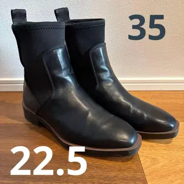 ZARA 가죽 블랙 사이드 고어 부츠 사이즈 35 22.5cm