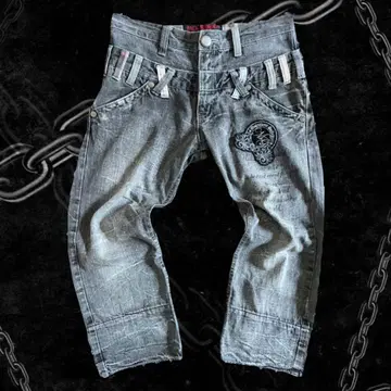 Jack Serika 7부 데님 헤이세이 Y2K 갸루 V 펑크 록