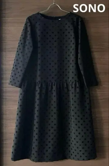 SONO 자카드 도트 원피스 블랙 1 도트 소노
