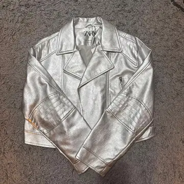ZARA 실버 크롭 라이더 자켓 13-14