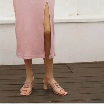 HONEY MI HONEY 스웨이드 리본 샌들 S 사이즈 핑크