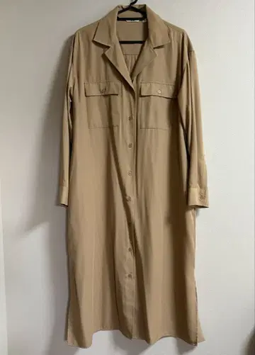 베이지 셔츠 원피스 긴팔