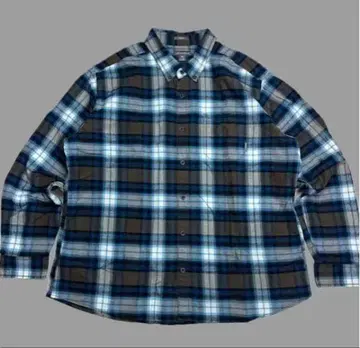 에디 바우어 플란넬 셔츠 체크 셔츠 네이비 브라운